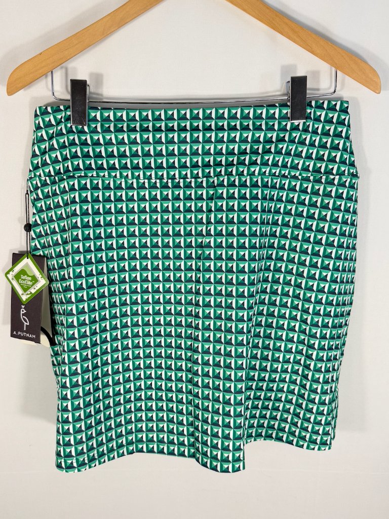 A. Putnam Wrap Skort Geo Square Green Medium Nwt Golf Resort Preppy — image 5 of 8